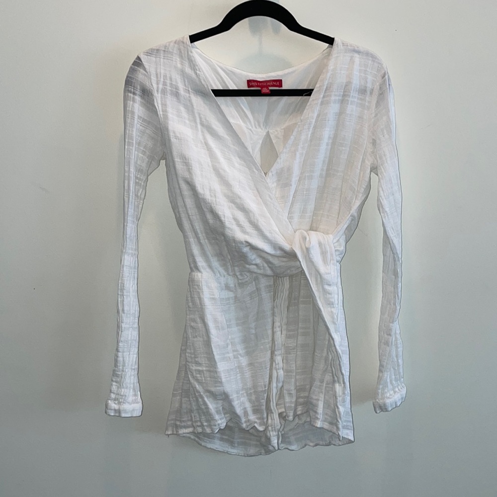 Saks fifth avenue white linen romper